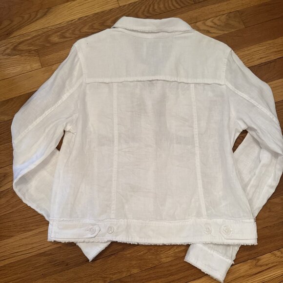 Tommy Bahama Women’s Jacket White Linen Two Palms Raw Edge $138 MSRP w/ GB logo - Picture 3 of 10